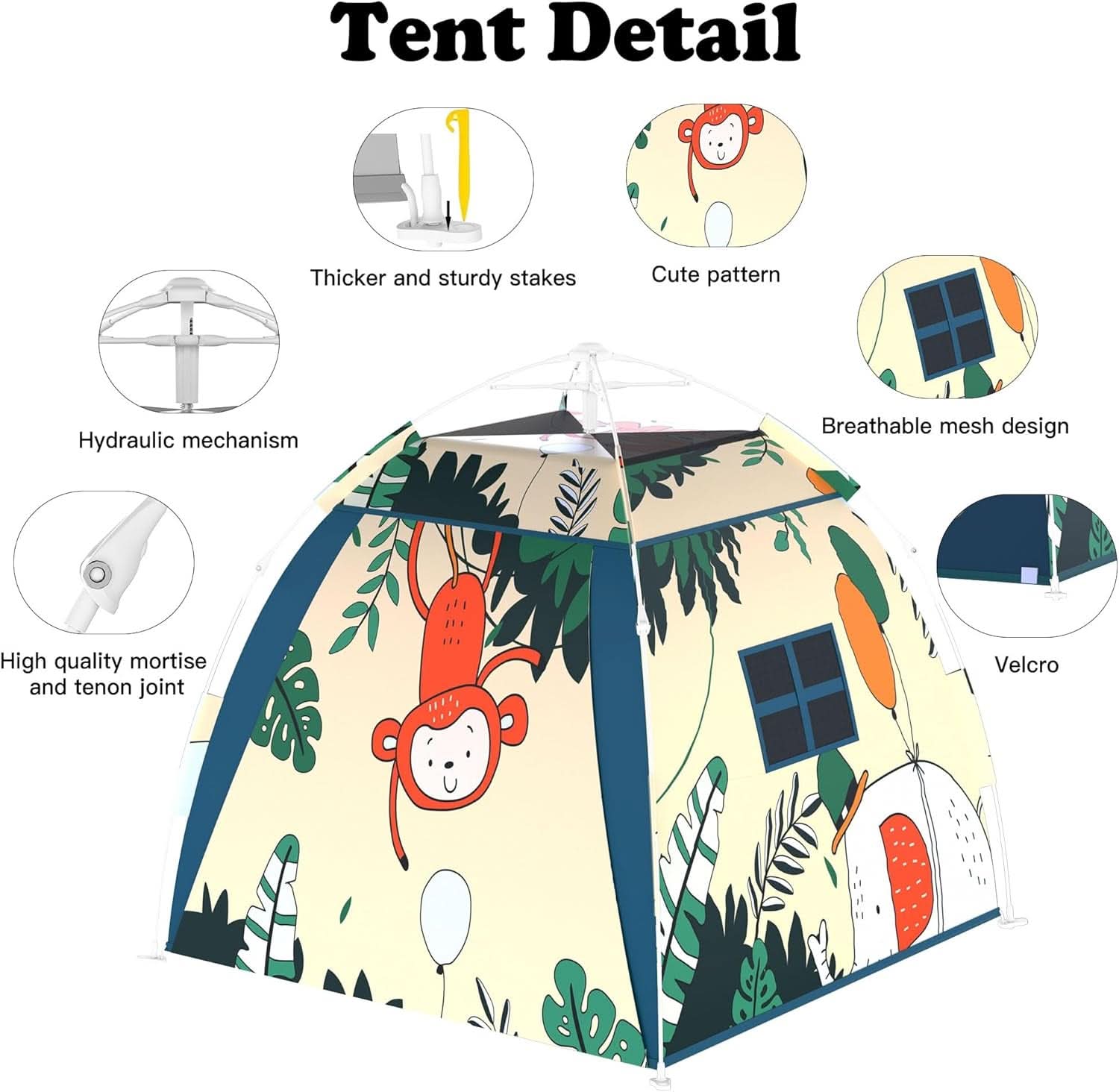 All Weather proof Ultralight Pop Up Kids Play Tent 120cm-4