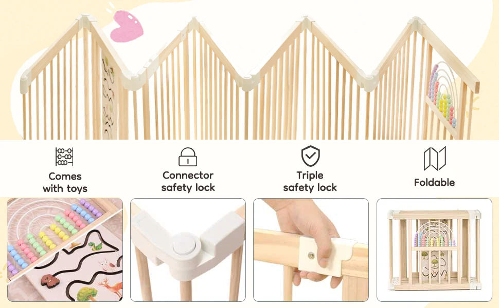 SafeZone Foldable Wooden Playpen