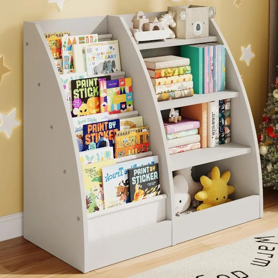 4-Tier Wooden Kids’ Bookshelf