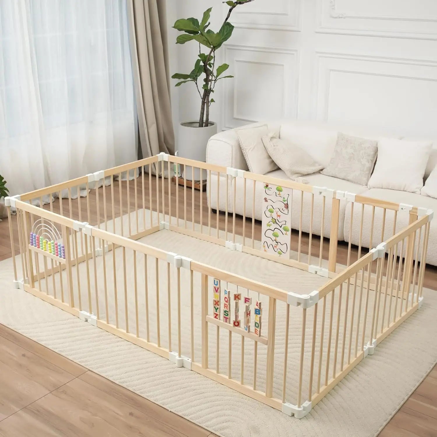 SafeZone Foldable Wooden Playpen