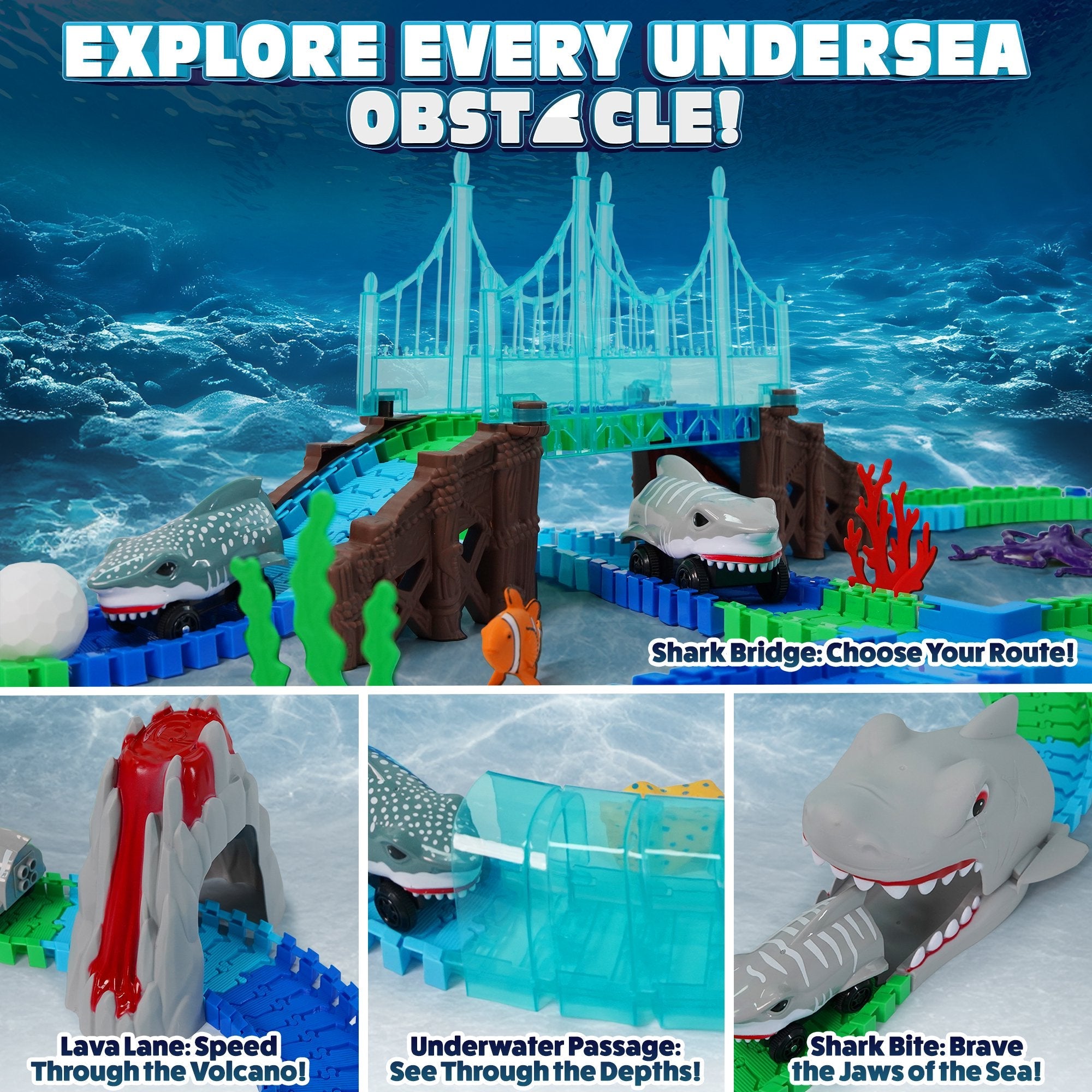USA Toyz Sharky Seas Tracks Playset - 225 Pieces-1