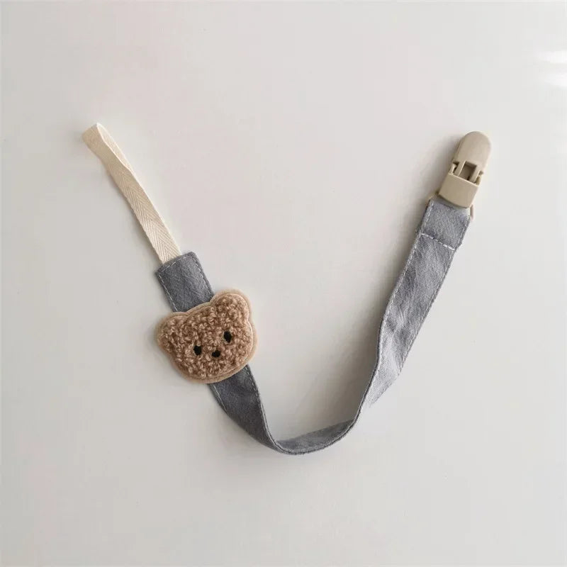 Cute Bear Baby Pacifier Chain Clips Holders Anti-Drop Chain Cartoon Teething Clips Teether Toy Soother Pacifier Strap