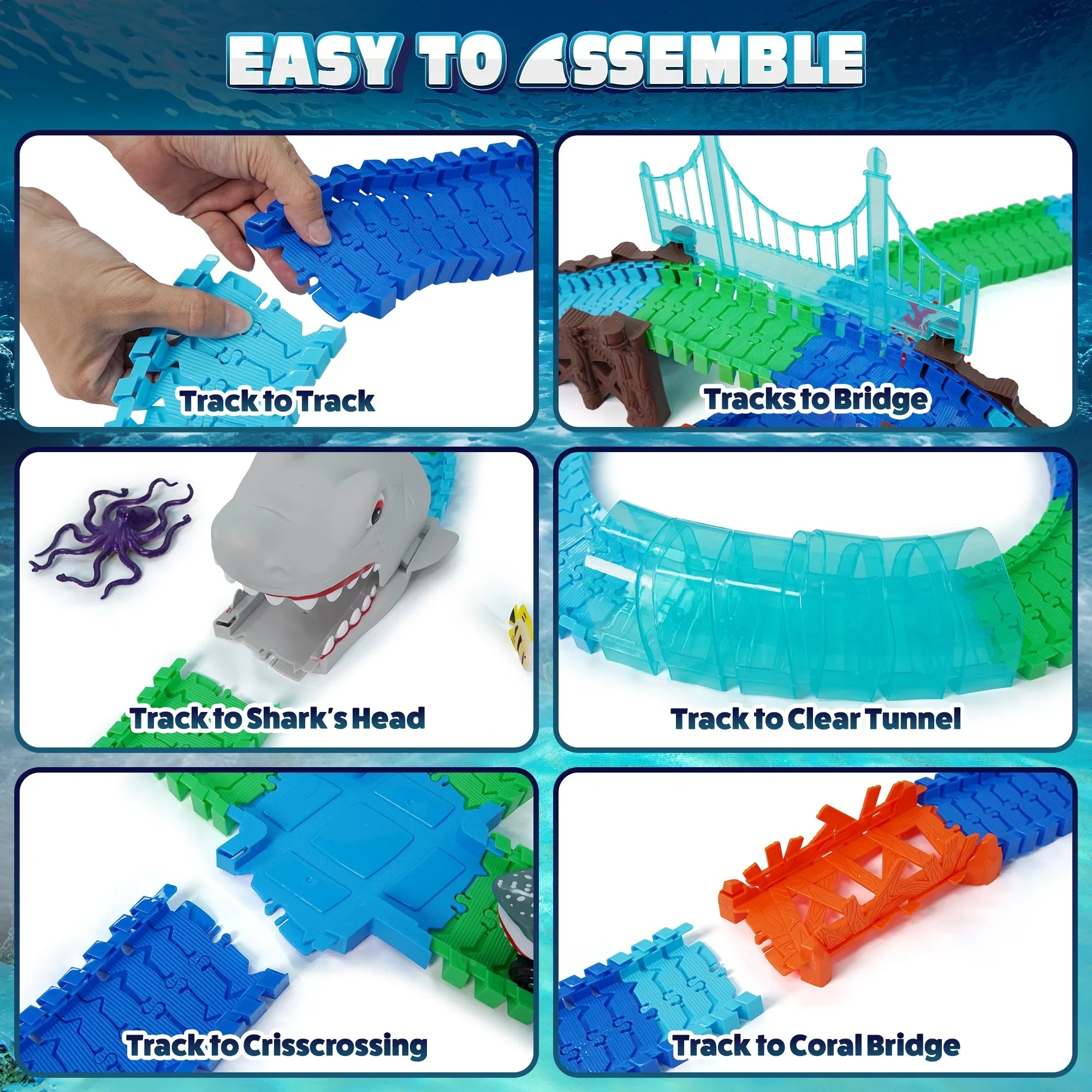 USA Toyz Sharky Seas Tracks Playset - 225 Pieces-2