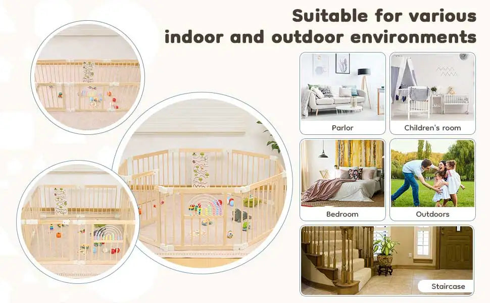 SafeZone Foldable Wooden Playpen