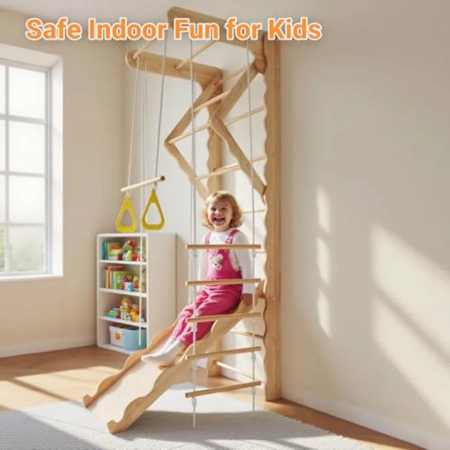 5-in-1 Wooden Indoor Jungle Gym