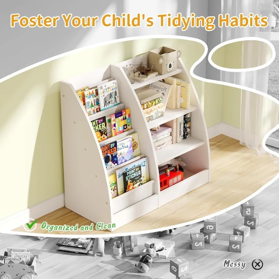 4-Tier Wooden Kids’ Bookshelf