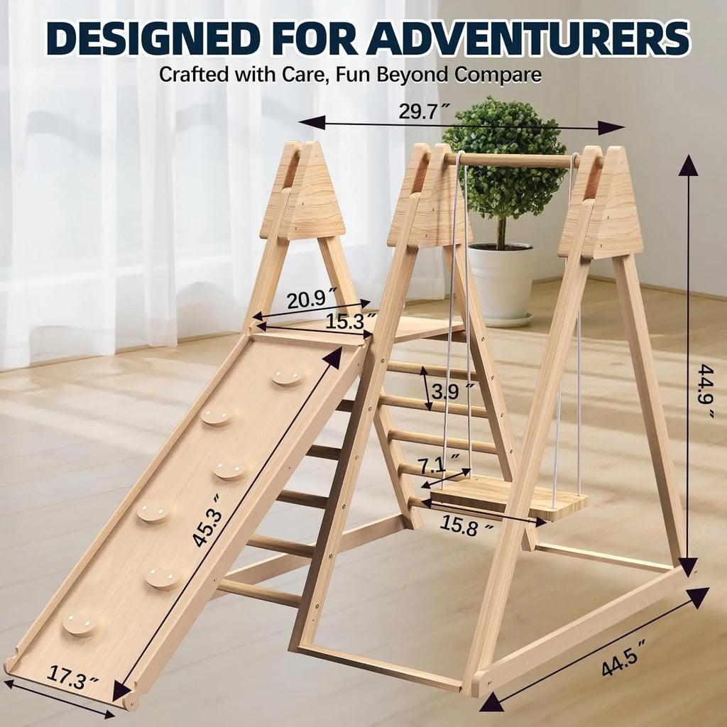 4-in-1 Wooden Jungle Gym