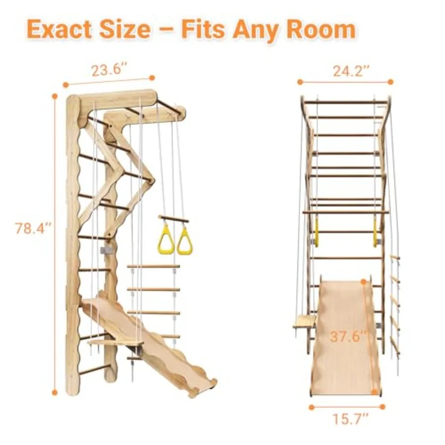 5-in-1 Wooden Indoor Jungle Gym