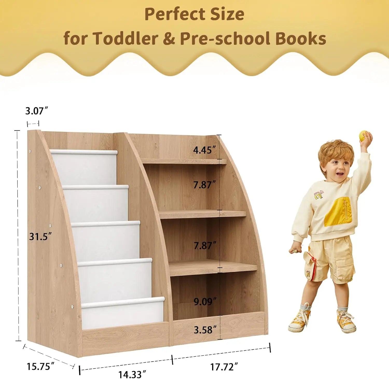 4-Tier Kids Bookshelf