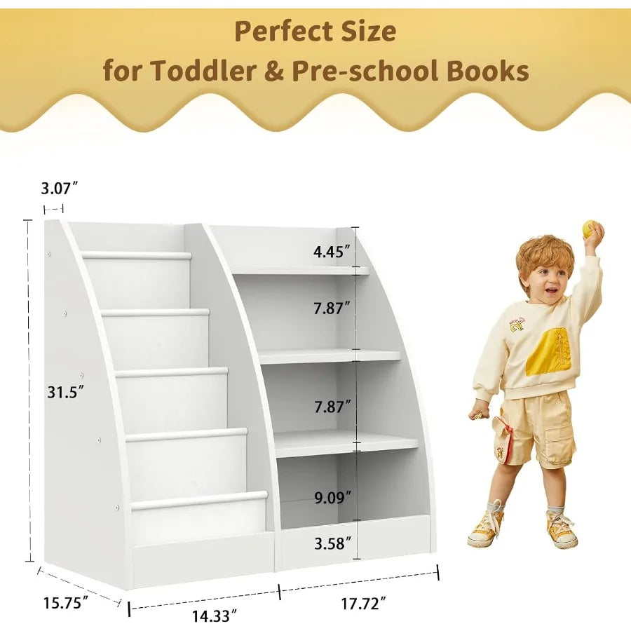 4-Tier Wooden Kids’ Bookshelf