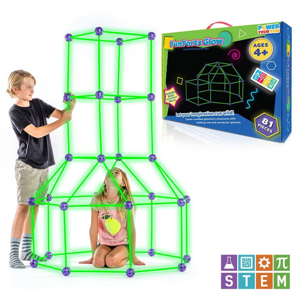 Power Your Fun 81pc Fun Forts Glow Fort Building Kit-0