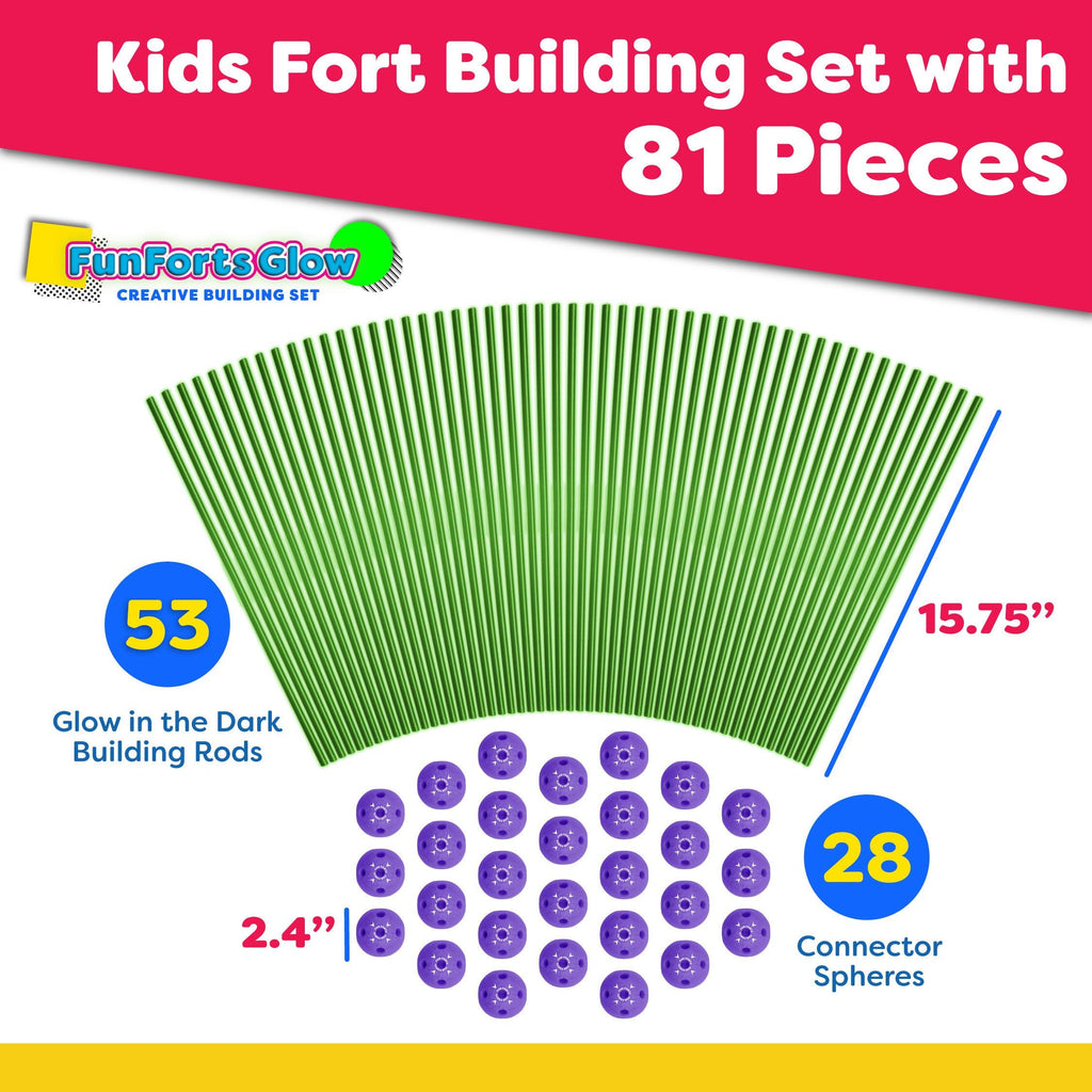 Power Your Fun 81pc Fun Forts Glow Fort Building Kit-4