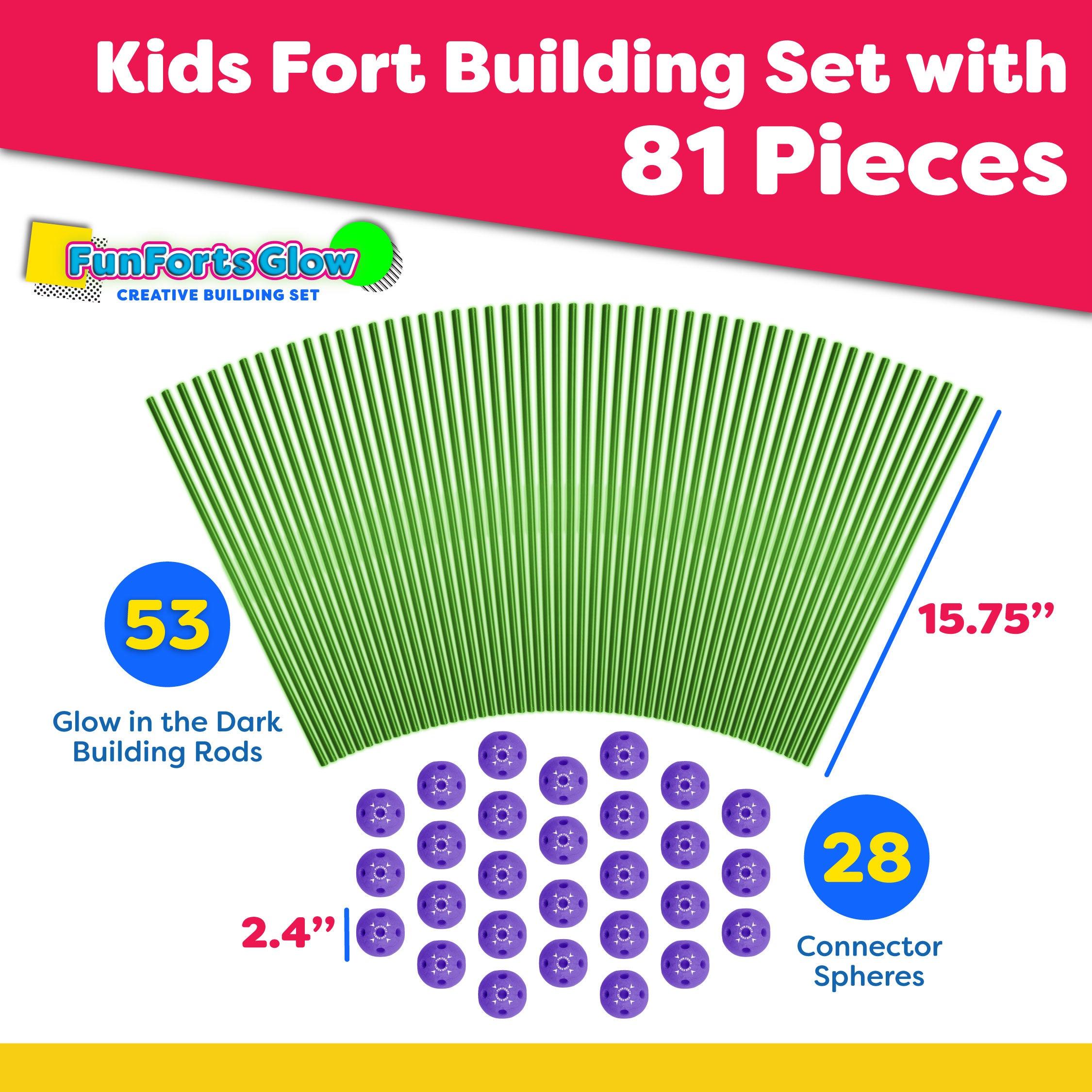 Power Your Fun 81pc Fun Forts Glow Fort Building Kit-4