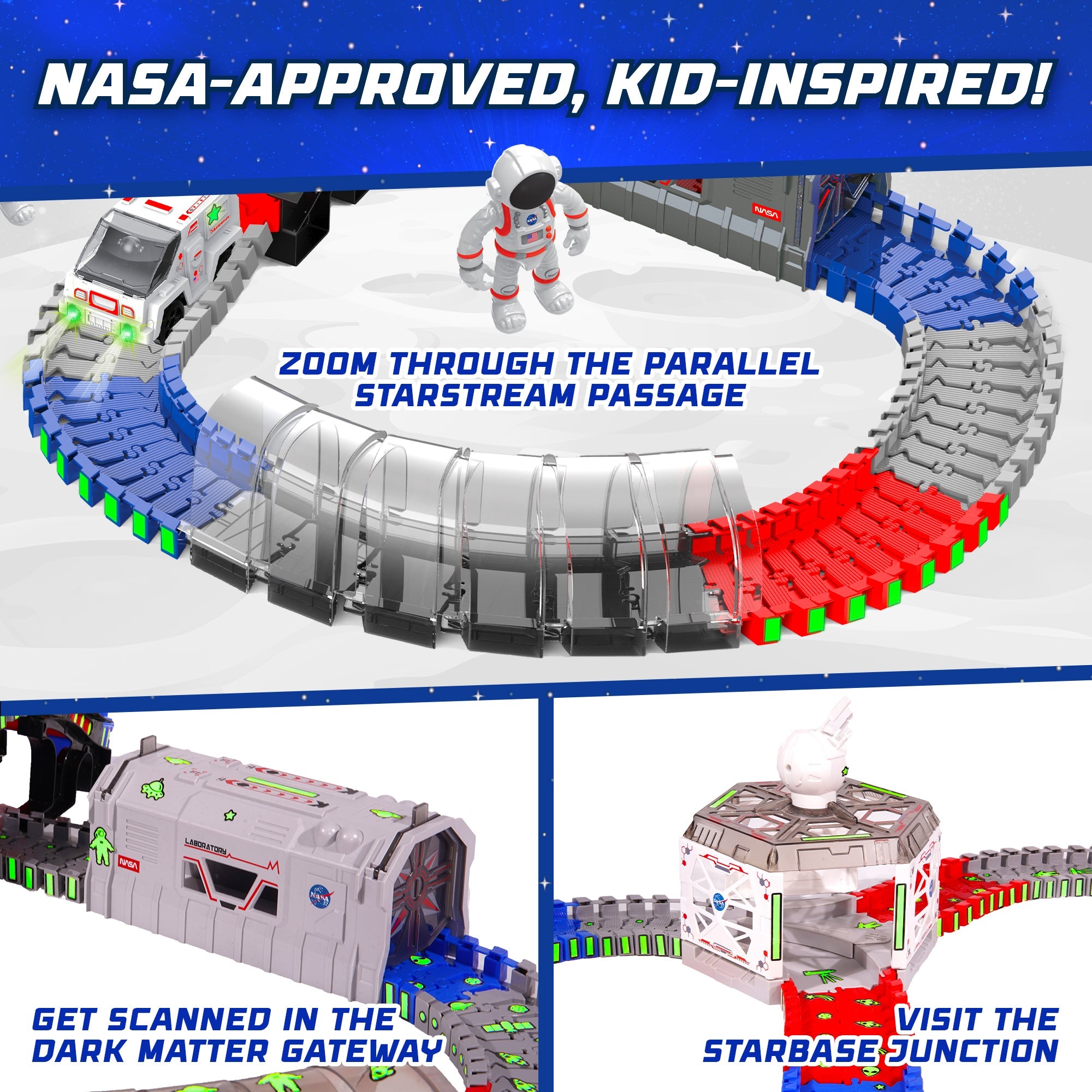 USA Toyz Lunar Loop NASA Space Tracks Playset 225 Pieces-1