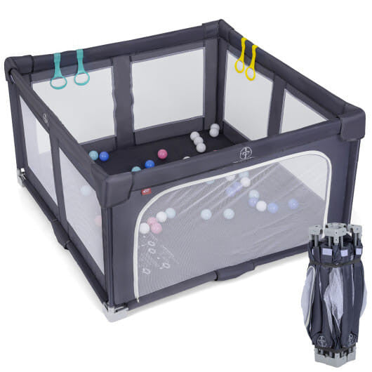 Large Baby Playpen BPA-Free Foldable Toddlers Safety Fence Play Yard-Dark Grey-2