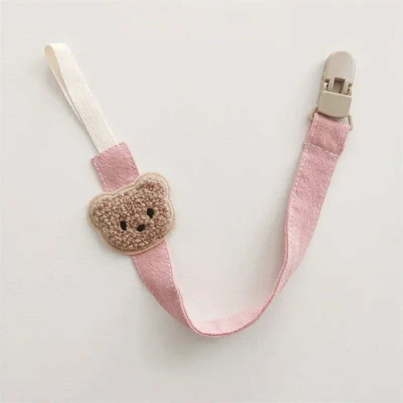 Cute Bear Baby Pacifier Chain Clips Holders Anti-Drop Chain Cartoon Teething Clips Teether Toy Soother Pacifier Strap