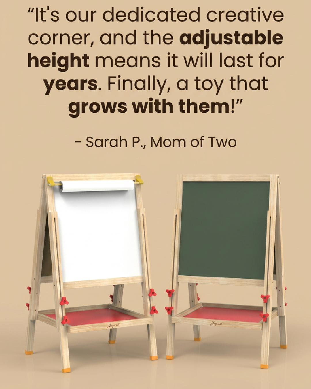 Engaging JOYOOSS Kids Art Easel - Dual-Sided Adjustable Wooden Magnetic Board for Creative Fun!