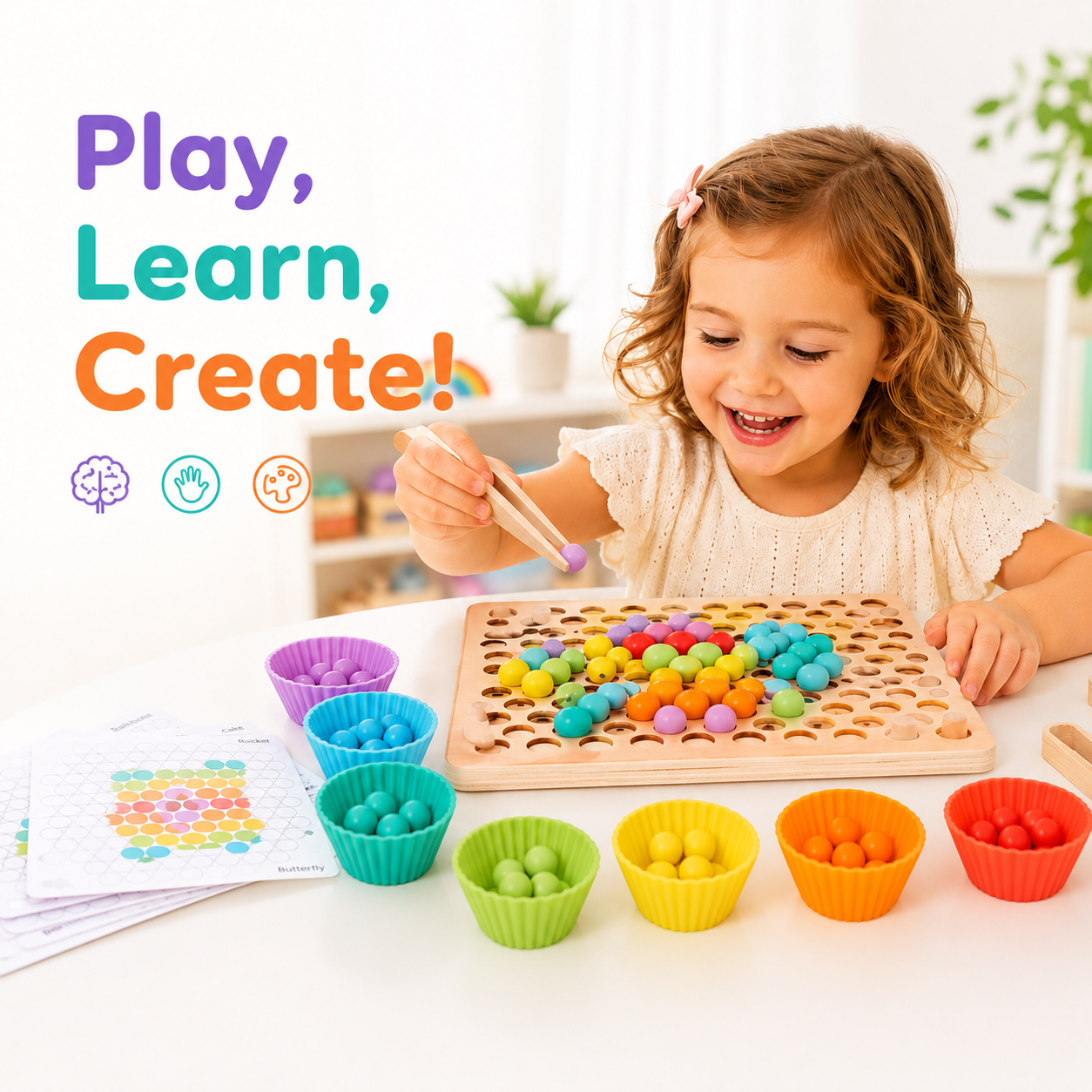 Wooden Peg Board Montessori Toy