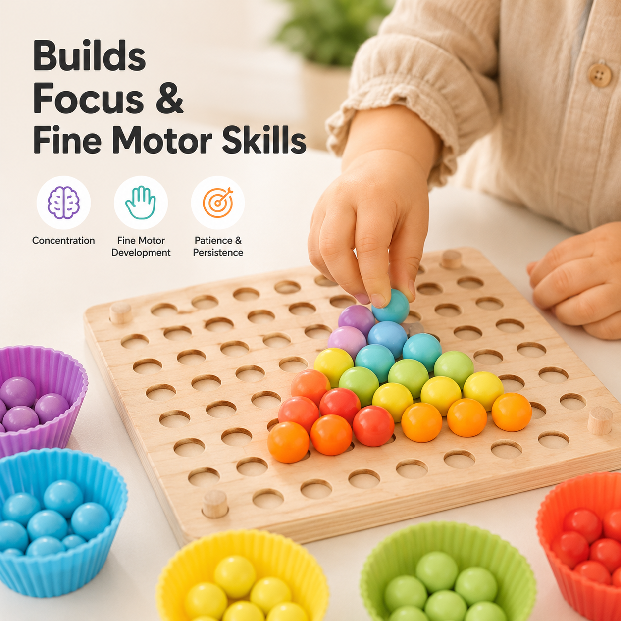 Wooden Peg Board Montessori Toy