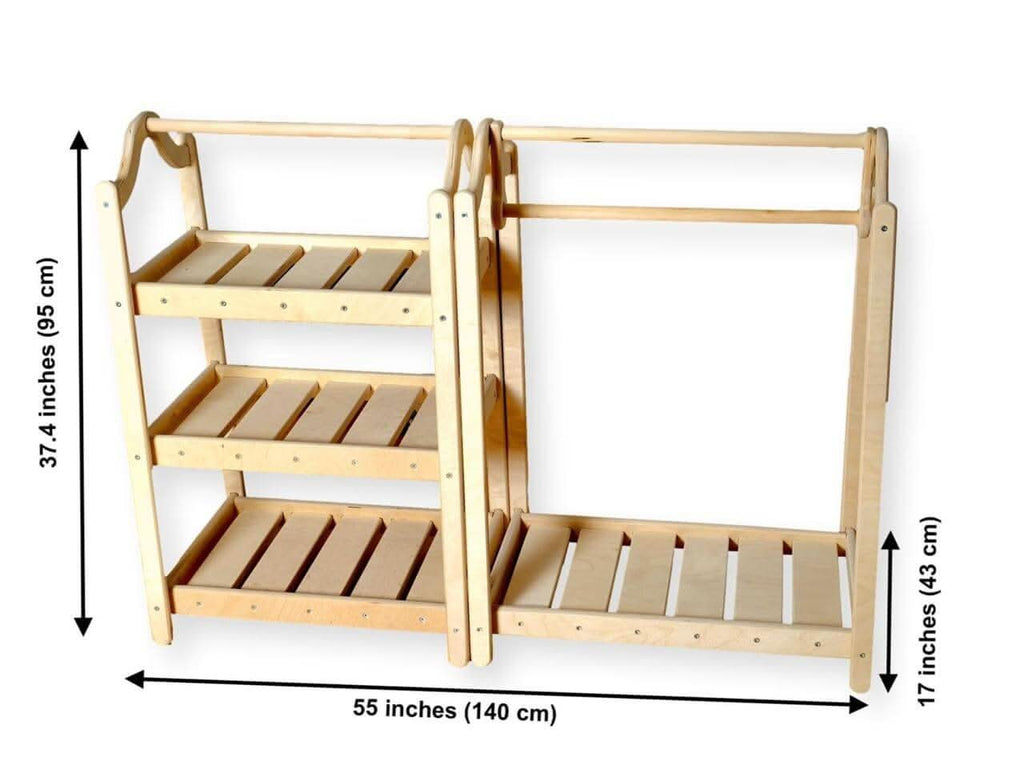 Montessori Wooden Wardrobe Set